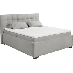 Boxbett ED EXCITING DESIGN "Artos", grau, B:203cm L:213cm, 100% Polyester, Komplettbetten, Boxspringbett, inkl. zwei Bettkästen