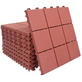 vidaXL Terrassenfliesen 10 Stk. Rot 30 x 30 cm Kunststoff