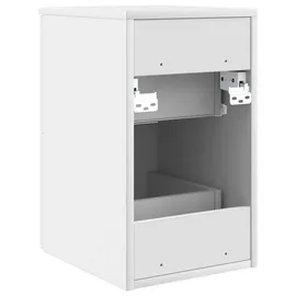 vidaXL Badezimmerschrank Inzwischen 30 x 35 x 50 cm Weiß Spanplatte/Massivholz