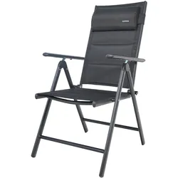 GARMIO® Gartenstuhl Balkonstuhl FLORENZ schwarz, 7-fach verstellbar, klappbar, inkl. Nackenkissen, für Terrasse
