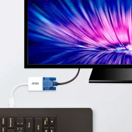 ATEN VC925 DisplayPort auf VGA Adapter 10 cm Weiß