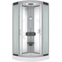 AcquaVapore D58-20M1 Komplettdusche mit Schiebetür 100 x 100 cm weiß Sicherheitsglas D58-20M1