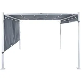Beliani Pergola 3,1 x 3,1 m Grau/Weiß