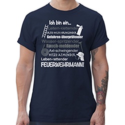 Shirtracer T-Shirt Ich bin ein ... Feuerwehrmann! Feuerwehr blau M