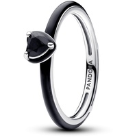 PANDORA ME Schwarzes Chakra Herz Ring aus Sterling-Silber mit künstlichen Kristallen, Größe: 58, 193088C01-58