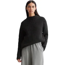 Stehkragenpullover, mit angesagtem Strickmuster, Gr. M, Black, , 29994920-M