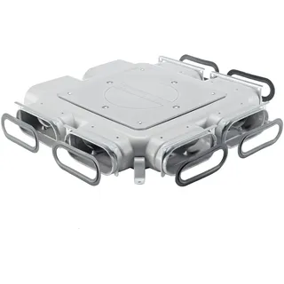 Zehnder Verteiler CK300 6xflat 51 ComfoCube mit Revisionsöffnung, grau, mit Dichtringen - Zehnder