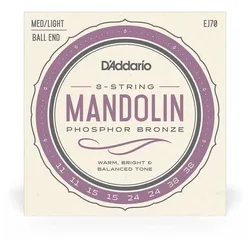 D’Addario EJ70 - Mandoline Phosphor Bronze, Ball End | 011-038 - Saiten Zupfinstrument