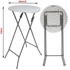 Baumarktplus Stehtisch weiß Ø 60cm klappbar Partytisch Bistrotisch Klapptisch Biertisch