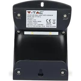 V-Tac Solar-LED Wandleuchte VT 767-2 (8277) mit Sensor, 1,5W, schwarz