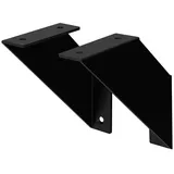 ML-Design 2 Stück Regalhalterung 15 cm, Schwarz, Metall, Dreieckige Regalhalterungen, Schwebende Regalwinkel, Wandmontage, 90° Wandhalterung,