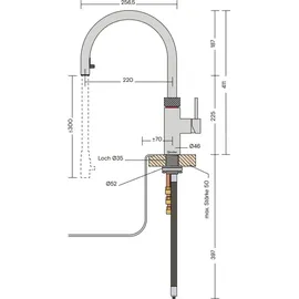 Quooker Flex Round Set Küchenarmatur Kupfer Rosé