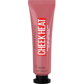 Maybelline Cheek Heat Blush Rouge, Gel-Formel, Wasserbasierte Farbpigmente, Glossyglänzendes Finish, 15 Nude Burn