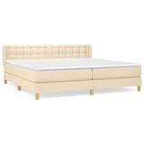 vidaXL Boxspringbett mit Matratze Creme 200x200 cm Stoff