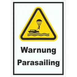 Schild Warnung Parasailing A4 (210x297mm)