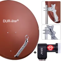 DURA-SAT DUR-line 4 Teilnehmer Set - Qualitäts-Alu-Satelliten-Komplettanlage - Select