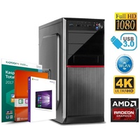 KOMPLETT PC Büro Computer AMD QUAD CORE 16GB RAM 2000GB HDD 1000GB SSD Windows 2