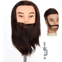 Mann Frisierkopf übungskopf Neverland Männlicher Friseur Frisierkopf Mit Langen Haaren Puppenkopf Modell Kopf Mannequinkopf 100% Synthetisches Haar Mit halter (12 Zoll)