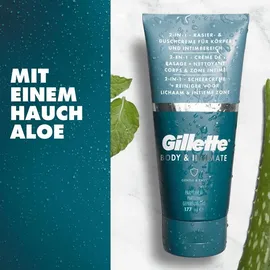 Gillette Body&Intimate 2in1 Shave Cream Rasierprodukt mit Reinigungsemulsion für die Leistengegend für Herren 150 ml