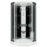 AcquaVapore Komplettdusche Fertigdusche Dusche D58-23M0 Schwarz 100x100, Sicherheitsglas ESG, inklusive Duschwanne schwarz