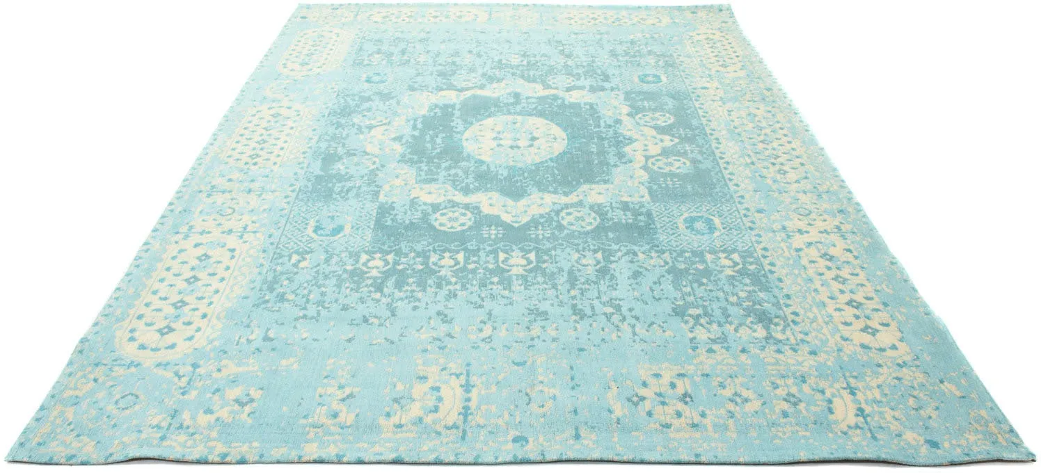 morgenland Teppich »VINTAGE LAGUNE«, rechteckig, 6 mm Höhe, Handarbeit, Shabby Chic, Wohnzimmer morgenland blau B: 70 cm   1 St.