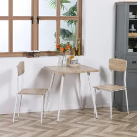 Homcom Esstischgruppe 3-tlg. beige