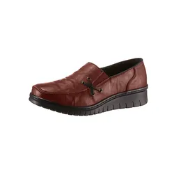 Slipper LORETTA, Damen, Gr. 42, rot (bordeaux), Leder, sportlich, Schuhe Slipper