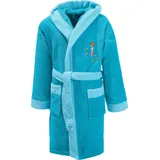 Erwin Müller Kinder-Bademantel mit Kapuze in türkis | Gr.: 122/128