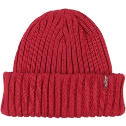 Strickmütze LEVI'S "UNISEX", Damen, rot, Baumwolle, klassisch,modisch,sportlich, Mützen