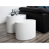 Actona GROUP Couchtisch »Mice Anstelltisch, Sofatisch, TOPSELLER!«, (Couchtisch, Beistelltisch), Beistelltisch, moderne ovale Form (Set, 2 st). in verschiedenen Farben, weiß