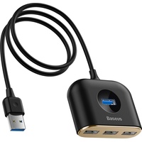 Baseus Square round 4-in-1 USB A), Dockingstation - USB Hub, Schwarz
