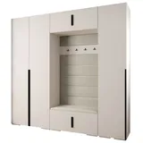 ABIKS MÖBEL Kompaktgarderobe INOVA 1 SATZ 8 Möbelset, Garderobe mit Kleiderstange und Regalen schwarz