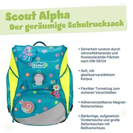 Scout Alpha 4-tlg. Little Flowers petrol pink