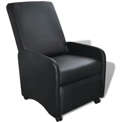 vidaXL Ausklappbarer Sessel Schwarz Kunstleder