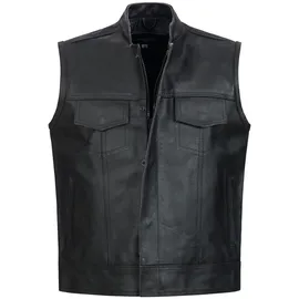 PAULGOS Lederweste Biker Kutte Clubweste Chopper Weste 100% Echtleder BW4 schwarz - Gr.: XL