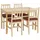 Mendler Esszimmer-Set HWC-F77, Sitzgruppe Esszimmergruppe, Massiv-Holz Kiefer Stoff Landhaus 110cm ~ natur Polster terrakotta
