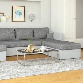 Vicco XXL Ecksofa mit Schlaffunktion Hellgrau - Couch Ecksofa Schlafsofa Taschenfederkern Polstereck