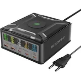 BLITZWOLF BW-S28 260W, 2xUSB-A, 3xUSB-C, 15W kabelloses Ladegerät Schwarz