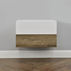 Wandregal Oslo 2er Set 46x30x15cm Holzfarben/Weiß matt