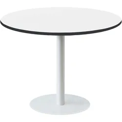 Restootab Tisch Rome weiß Ø120cm - Modell weiß mit schwarzen Kanten