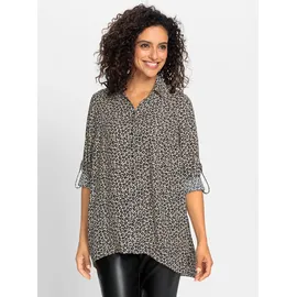 Inspirationen Longbluse schwarz-camel 50