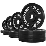 Atletica Iron Plates Set | 75 kg ∣ 75 kg Set ∣ 4 x 1,25 kg ∣ 4 x 2,5 kg ∣ 4 x 5 kg ∣ 4 x 10 kg ∣ Gusseisen ∣ 50 mm ∣ rostresistent