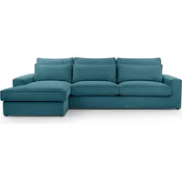 BETTSO Ecksofa Großes L Form Couch Couchgarnitur Eckcouch Sofa Ecksofa mit Kissen und Armlehnen aus Cordstoff VALENTINO Türkis Links - Türkis