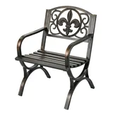 Relaxdays Gartenstuhl 60 x 56 x 85,5 cm gold/schwarz/bronze mit Armlehnen