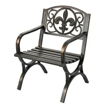 Relaxdays Gartenstuhl 60 x 56 x 85,5 cm gold/schwarz/bronze mit Armlehnen