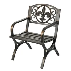 Relaxdays Gartenstuhl 60 x 56 x 85,5 cm gold/schwarz/bronze mit Armlehnen