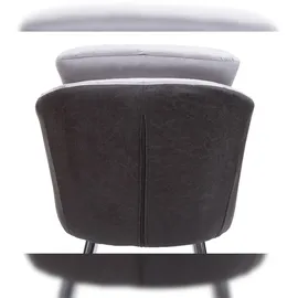 Mendler 6er-Set Esszimmerstuhl HWC-G48, Küchenstuhl Polsterstuhl Lehnstuhl, Kunstleder Samt mit Armlehne MVG-zertifiziert ~ grau