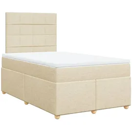 vidaXL Boxspringbett mit Matratze Creme 120x200 cm Stoff