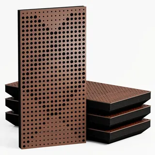 4 Stück – schmale Schallabsorption, diffuse Akustikplatte, 50 x 25 cm, Absorption – Diffusion – Reflexion – Schalldämmung | Modellstärke – Farbe: (WILDS – 53 mm | Mutter)