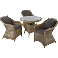 Tectake Rattan Sitzgruppe 7-tlg. Braun/Grau